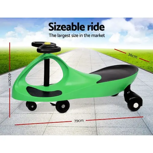 Kids Ride On Car Swing Car Toys Cars Wiggle Scooter Childrens Balance Bike Rigo - Green - Image 3
