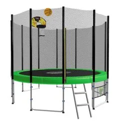 Kahuna Trampoline Blizzard 8ftGreen With Basketball Set