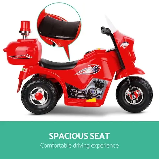 Kids Ride On Car Police Patrol Motorcycle Electric Motorbike Toy Bike Cars Battery Children Toys Red 6V For Boys Girls Rigo - Image 4