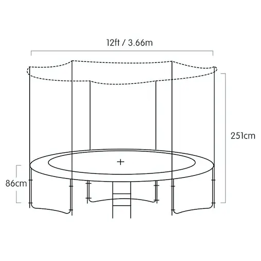 Kahuna Trampoline 12ft With Basketball Set- Orange - Image 12