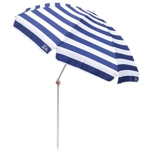 Land & Sea Sports Australia Land & Sea Sports 2m Resort Tilt Beach/Outdoor Standing Umbrella BLU/WHT Stripe - Image 2