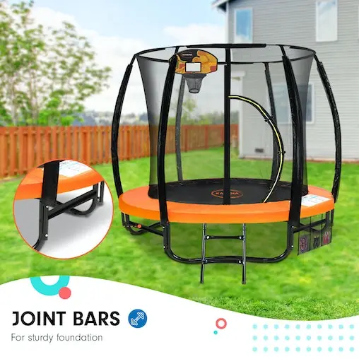 Trampoline Kahuna 8 Ft With Basketball Set - Orange - Image 4