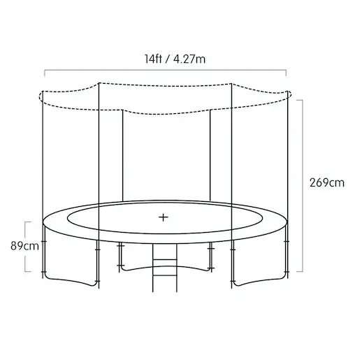 Kahuna Blizzard 14ft Trampoline With Net - Rainbow - Image 10
