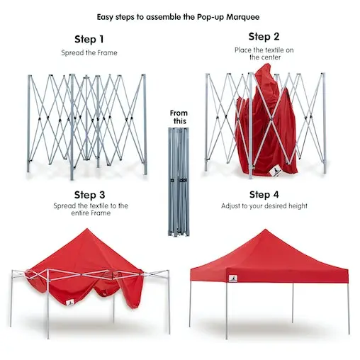 Gazebo Tent Marquee 3x3 PopUp Outdoor Wallaroo Red - Image 5