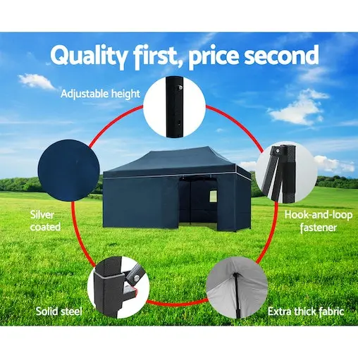 Instahut Gazebo Pop Up Marquee 3x6 Folding Tent Gazebos - Image 6