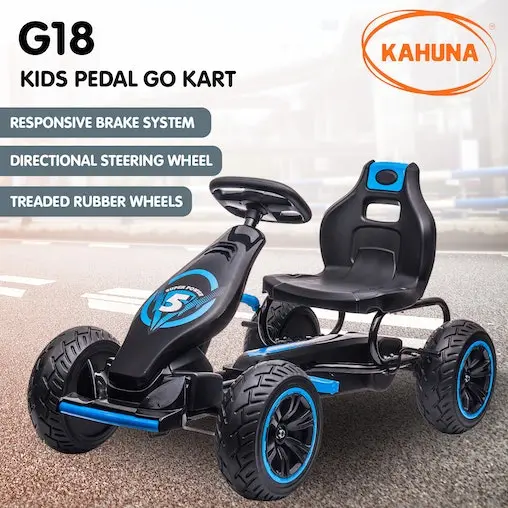 Kahuna G18 Kids Ride On Pedal Go Kart - Blue - Image 2
