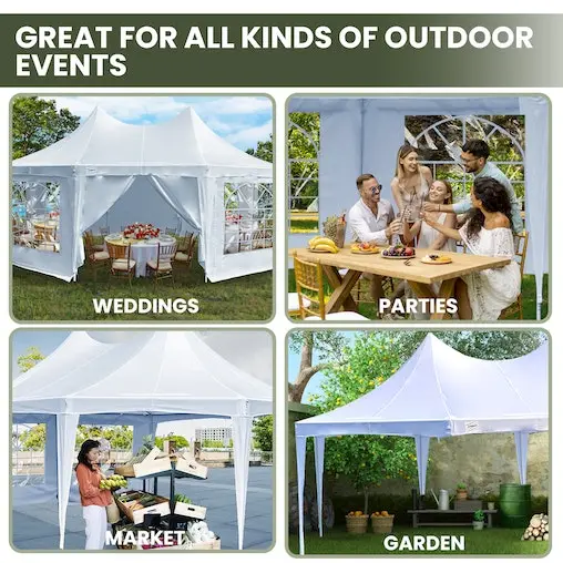 Wallaroo 6x4.5m Wedding Gazebo Marquee With Sidewalls - Image 9