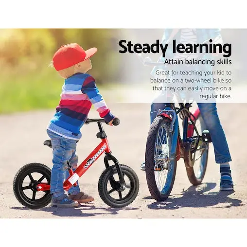 Rigo Kids Balance Bike Ride On Toys Push Bicycle Wheels Toddler Baby 12" Bikes Red - Image 4