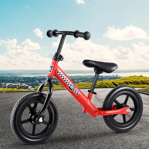 Rigo Kids Balance Bike Ride On Toys Push Bicycle Wheels Toddler Baby 12" Bikes Red - Image 2