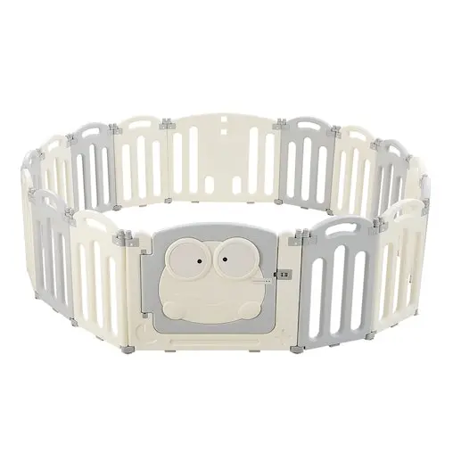 Keezi Baby Playpen 16 Panels Foldable Safety Gate Grey - Image 3