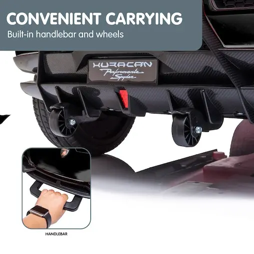 KlikA Lamborghini Performante Kids Electric Ride On Car Remote Control - Black - Image 12