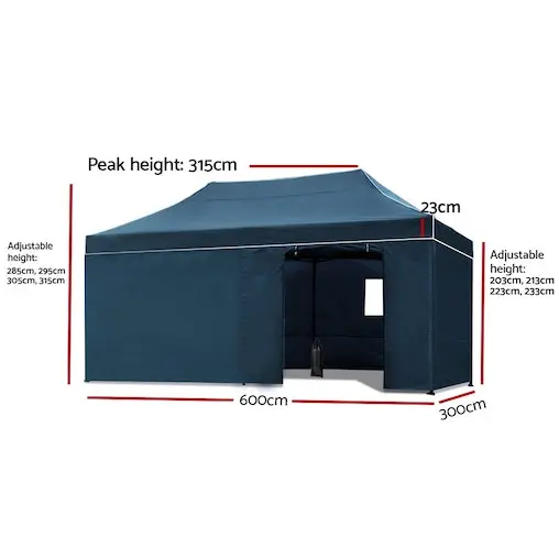 Instahut Gazebo Pop Up Marquee 3x6 Folding Tent Gazebos - Image 2