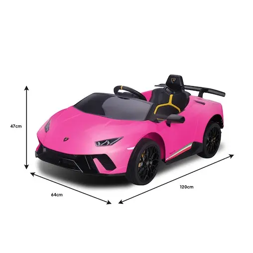 KlikA Lamborghini Performante Kids Electric Ride On Car Remote Control By Kahuna - Pink - Image 6