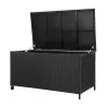 320L Garden Shed Outdoor Storage Box Bench Toy Tool Box Ottoman Wicker Black Gardeon