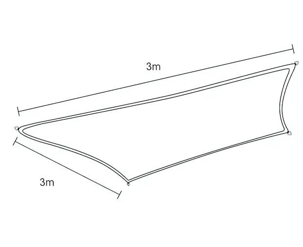 Wallaroo Square Shade Sail: 3m X 3m - Sand - Image 8