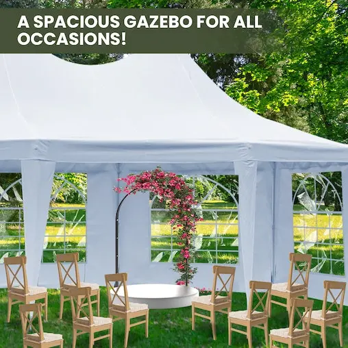 Wallaroo 6x4.5m Wedding Gazebo Marquee With Sidewalls - Image 11