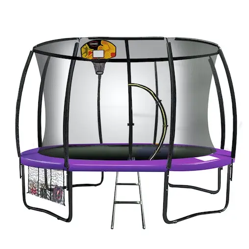 Trampoline 12 Ft Kahuna With Basketball Set - Purple