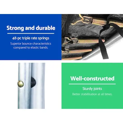 Everfit 8FT Trampoline Round Trampolines Kids Safety Net Enclosure Pad Outdoor Gift Multi-coloured - Image 6