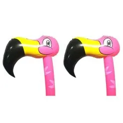 2x Fumfings Novelty 23cm Bloonimals Inflatable Flamingo Pal Balloon Birthday