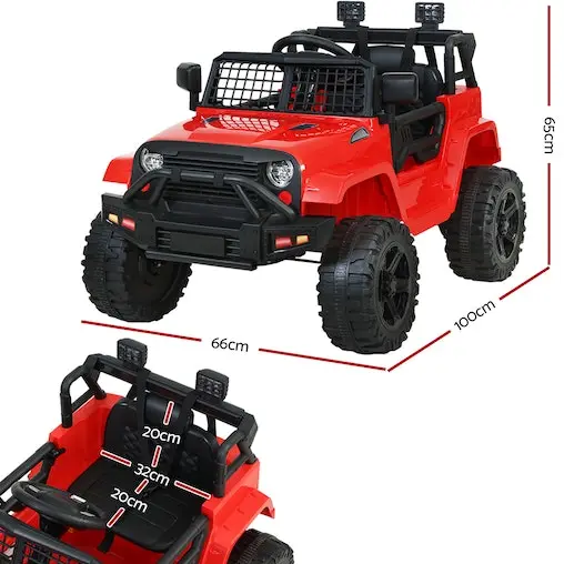 Rigo Kids Ride On Car Electric 12V Car Toys Jeep Battery Remote Control Red - Image 2
