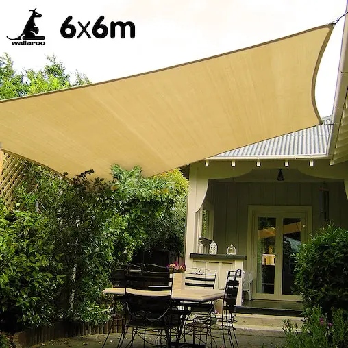 Wallaroo Square Shade Sail 6m X 6m - Sand - Image 2