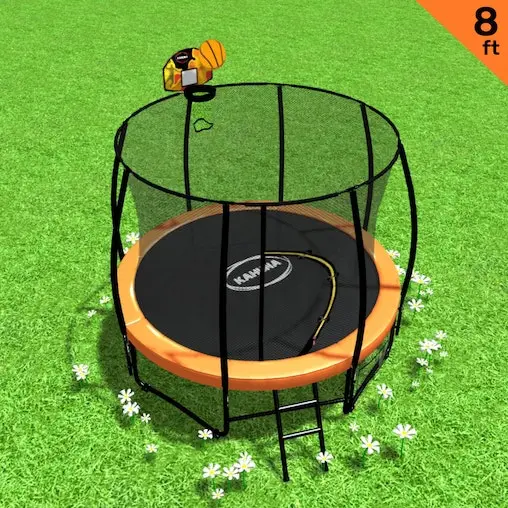 Trampoline Kahuna 8 Ft With Basketball Set - Orange - Image 2