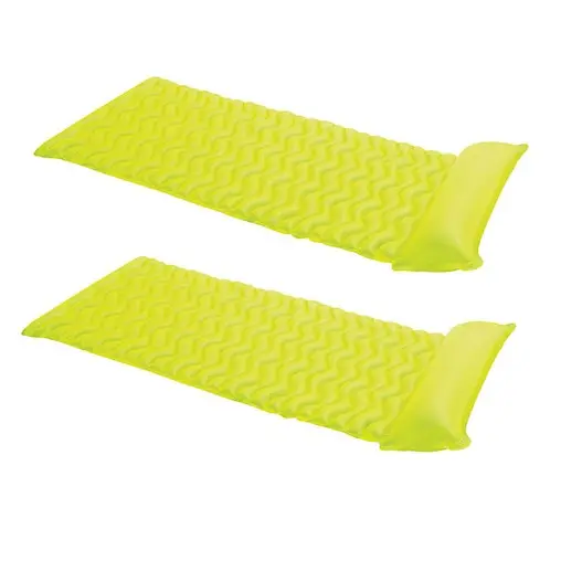2PK Intex Tote N Floating 229cm Inflatable Pool/Swimming Mat W/Pillow Yellow 14+ - Image 4