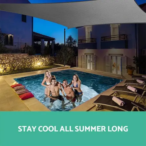 Instahut Sun Shade Sail Cloth Shadecloth Outdoor Canopy Rectangle 280gsm 6x8m - Image 6