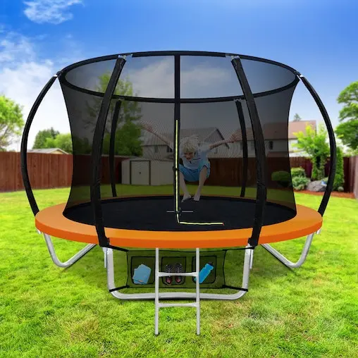 Everfit 8FT Trampoline Round Trampolines Kids Safety Net Enclosure Pad Outdoor Gift Multi-coloured - Image 2