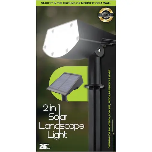 25th Hour 31cm 2in1 Solar Landscape Outdoor/Garden/Patio LED Light Adjustable - Image 3
