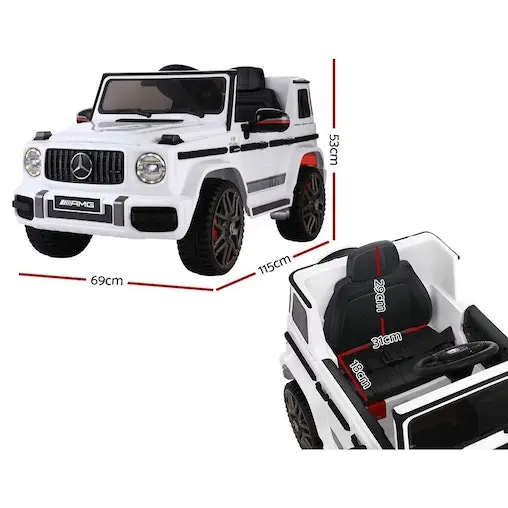 Rigo Mercedes-Benz Licensed Ride On Car AMG G63 Kids Toy White - Image 3