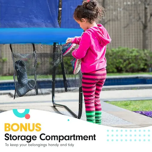 Trampoline Kahuna 12ft With Basketball Set - Blue - Image 4