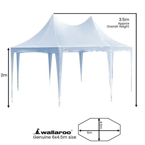 Wallaroo 6x4.5m Wedding Gazebo Marquee With Sidewalls - Image 2