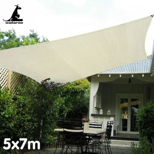 Wallaroo Waterproof Outdoor Shade Sail Canopy Sun Cloth Square 5x7M - Image 5